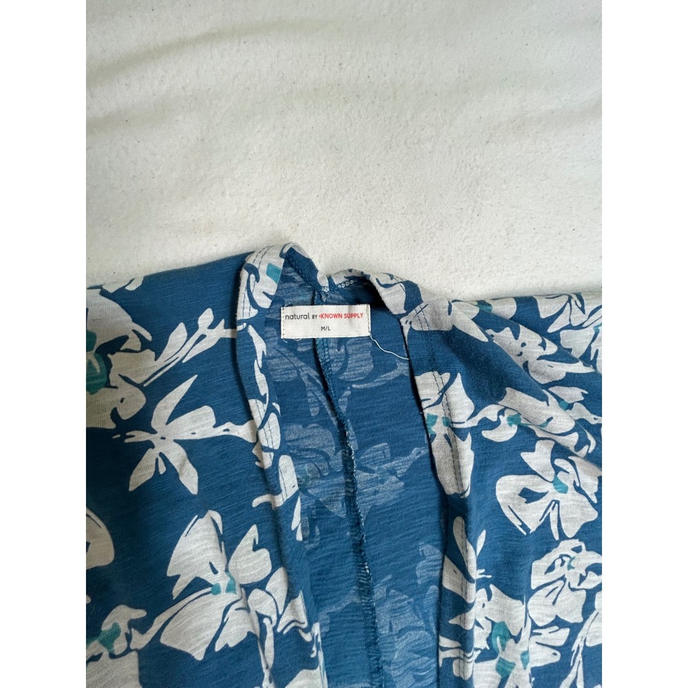 Natural Supply Blue Floral Open Cardigan